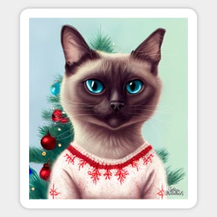 Merry Catmas Christmas Sticker